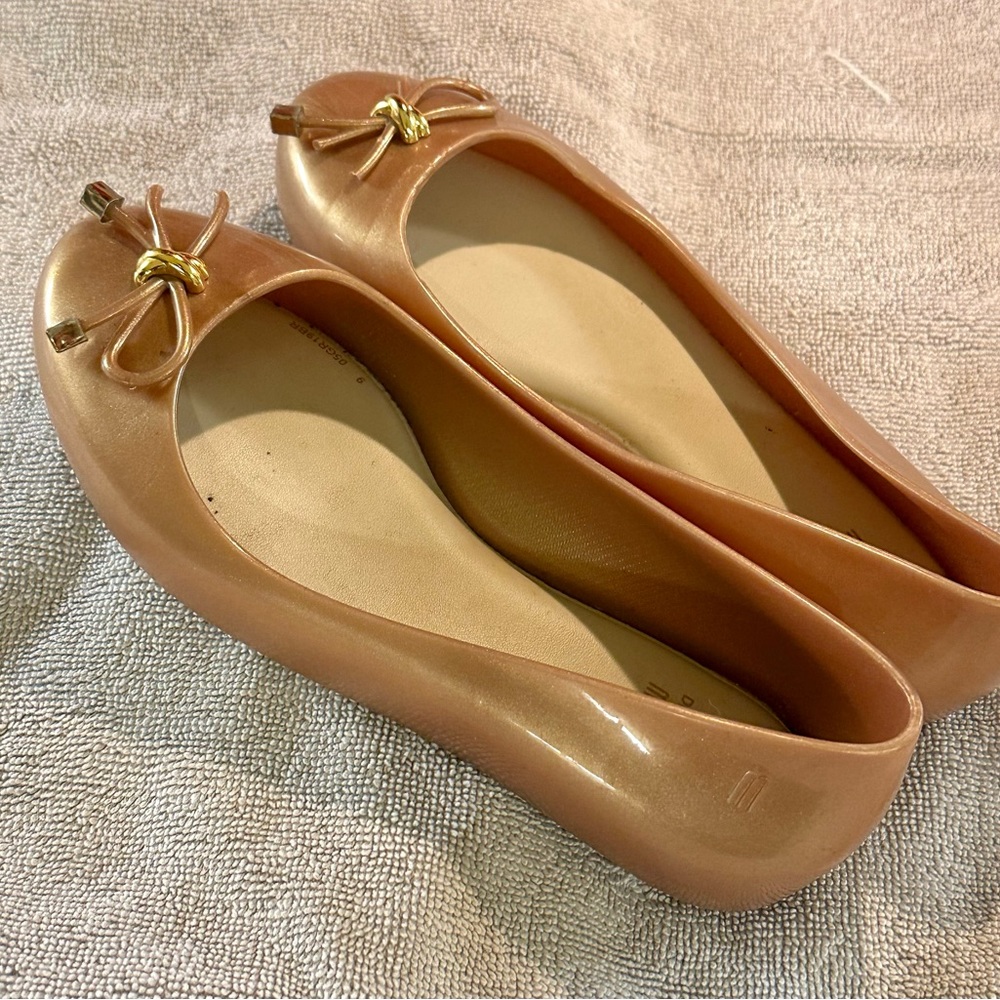 Mel by Melissa Sweet Love Gold Flats